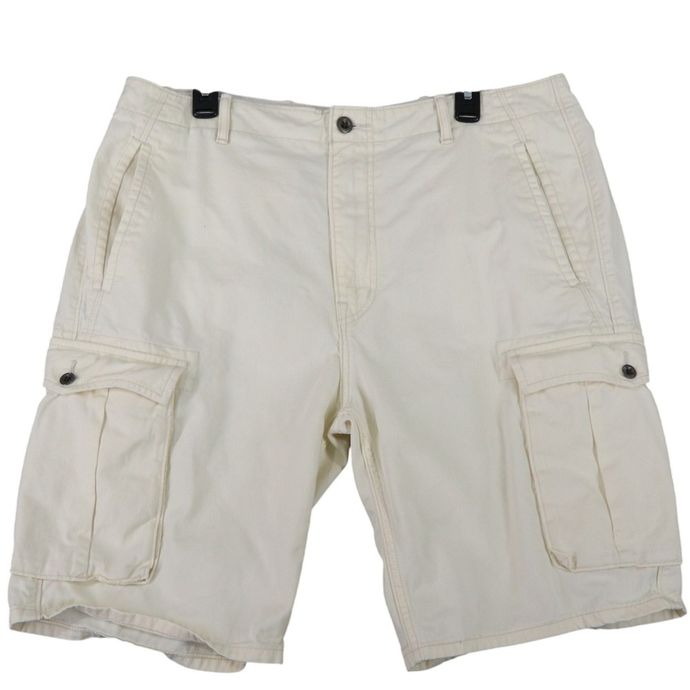 Levi Strauss & Co Cargo Shorts Mens‎ W36 Cream Off White Utility Pockets Casual